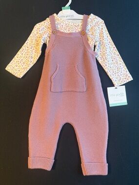 little planet Mauve Knit Overalls for Kids - Adjustable Strap One-Piece